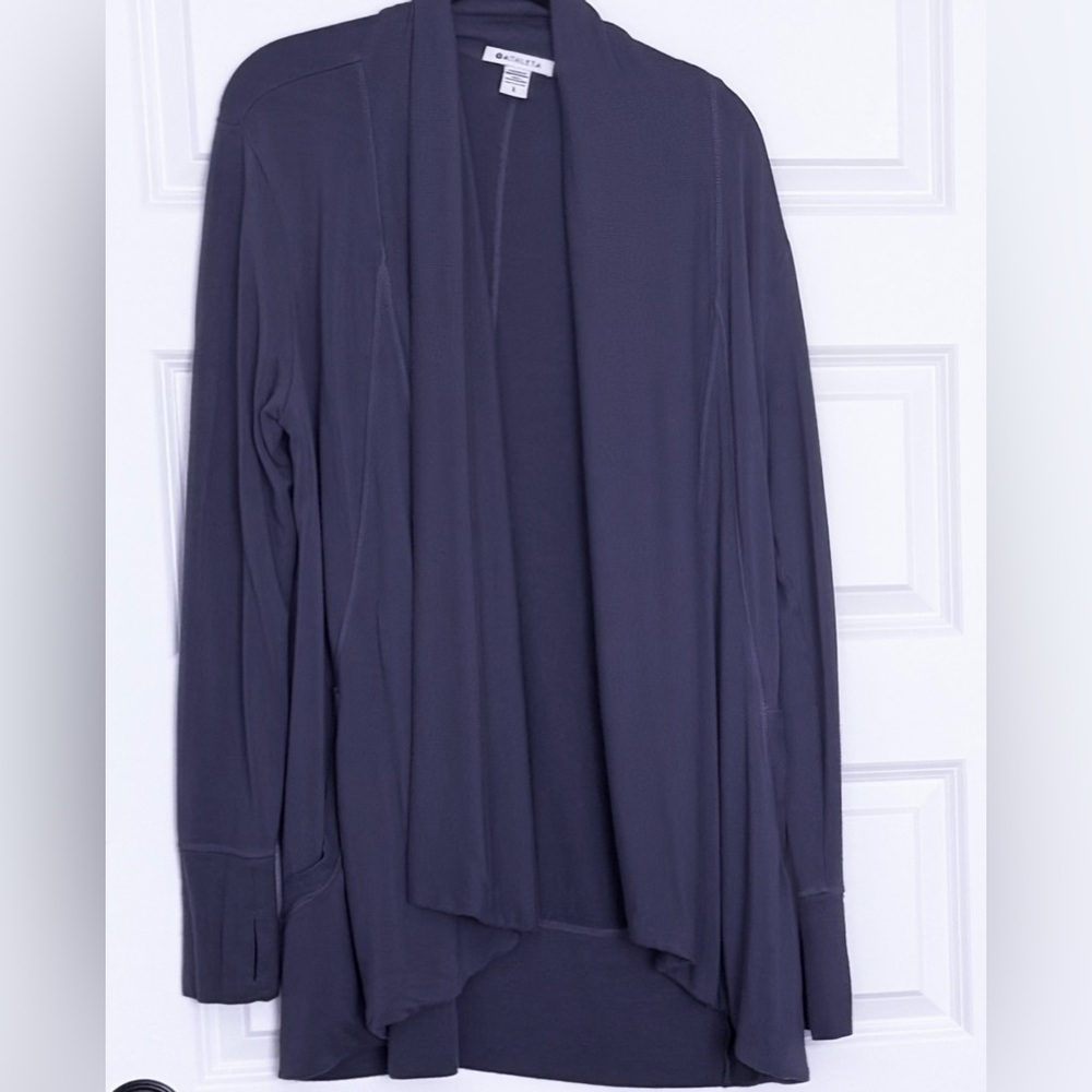 Athleta Pranayama Restore Wrap Sweater Large Celestial Blue - Large